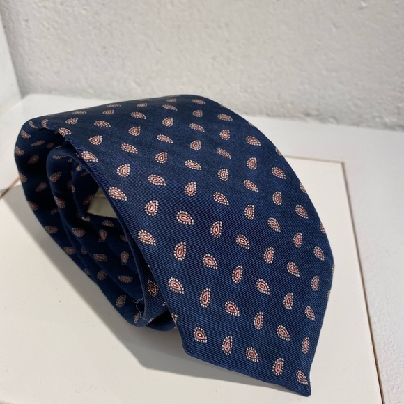 Polo By Ralph Lauren Neck Tie Blue with Small Paisley Print Classic - Picture 1 of 4